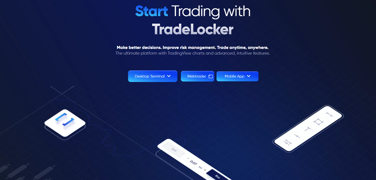 HeroFX broker logo with cryptocurrency and forex trading symbols